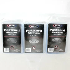 (300) BCW Postcard Sleeves Polypropylene 2 mil Crystal Clear New & Sealed