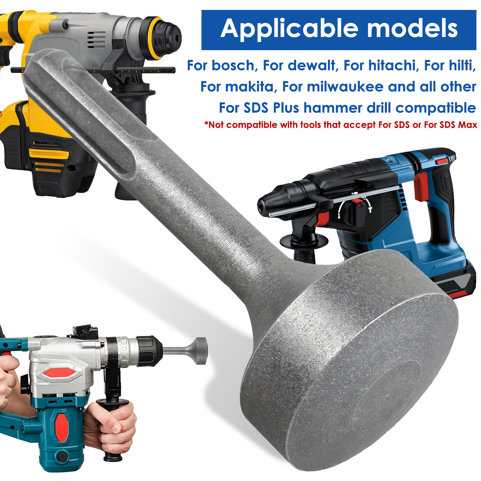 Ground Rod Driver SDS Plus T Post Tool Steel Drill Bit Driver