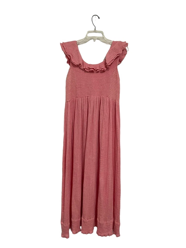 Hatch Maternity Dress Peony Pink The Sarah Dress Maxi V-Neck Ruffle Size 4 - Image 3 of 4