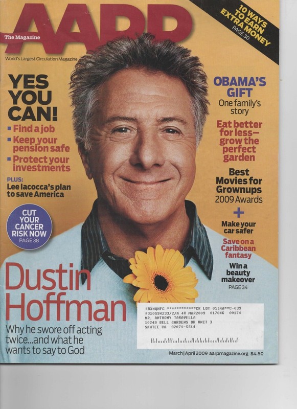 AARP Magazine March/April 2009 Dustin Hoffman