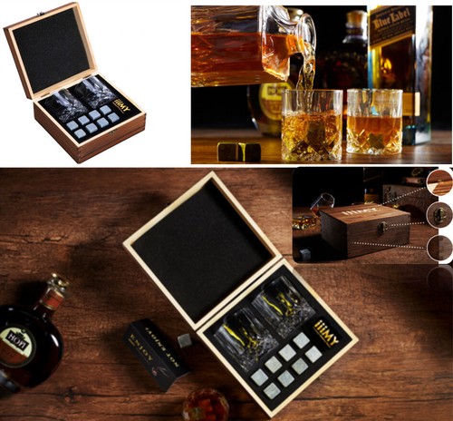 Whiskey Glasses & Whisky Stone Gift Set Tumbler Christmas Xmas Birthday Presents - Picture 12 of 12
