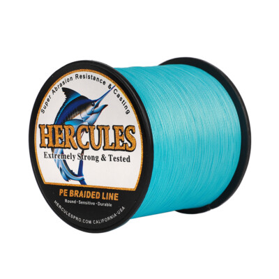 HERCULES 4 & 8 Strands Blue Extremely Strong PE Braided Fishing Line