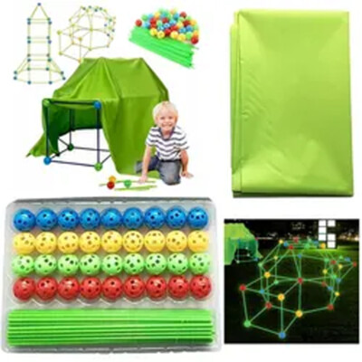 175 Stück DIY Bauen Kinder Zelt Höhle Set Geschenk Bausteine Party Spielzeug DHL