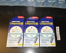 3 Pack Lot Compound W GEL Fast Acting Maximum Strength No Drip 0.25oz (7g)