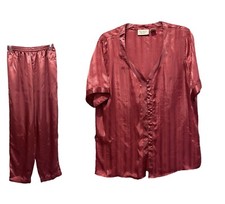 Vintage Victoria s Secret Gold Label Women s 2 Pc Pink Satin Pajamas Size S