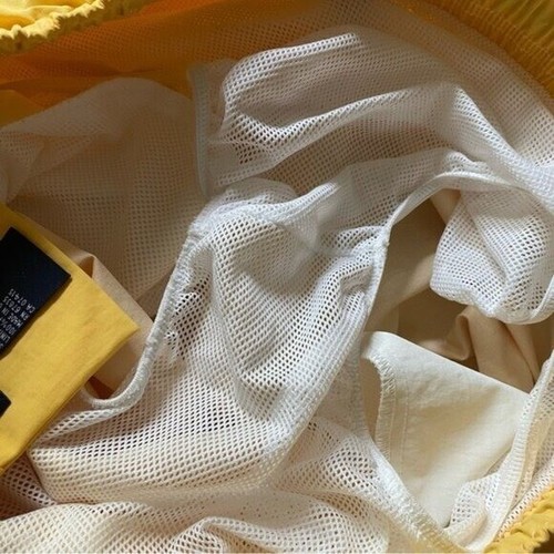 Nautica Men's Swim Trunks Size L Yellow Blue White Pockets Logo Mesh Lining - Picture 5 of 7