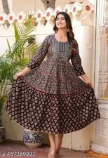Indian Anarkali Kurti Printed Rayon Women Plus Size Ethnic Festive Wear Plus siz