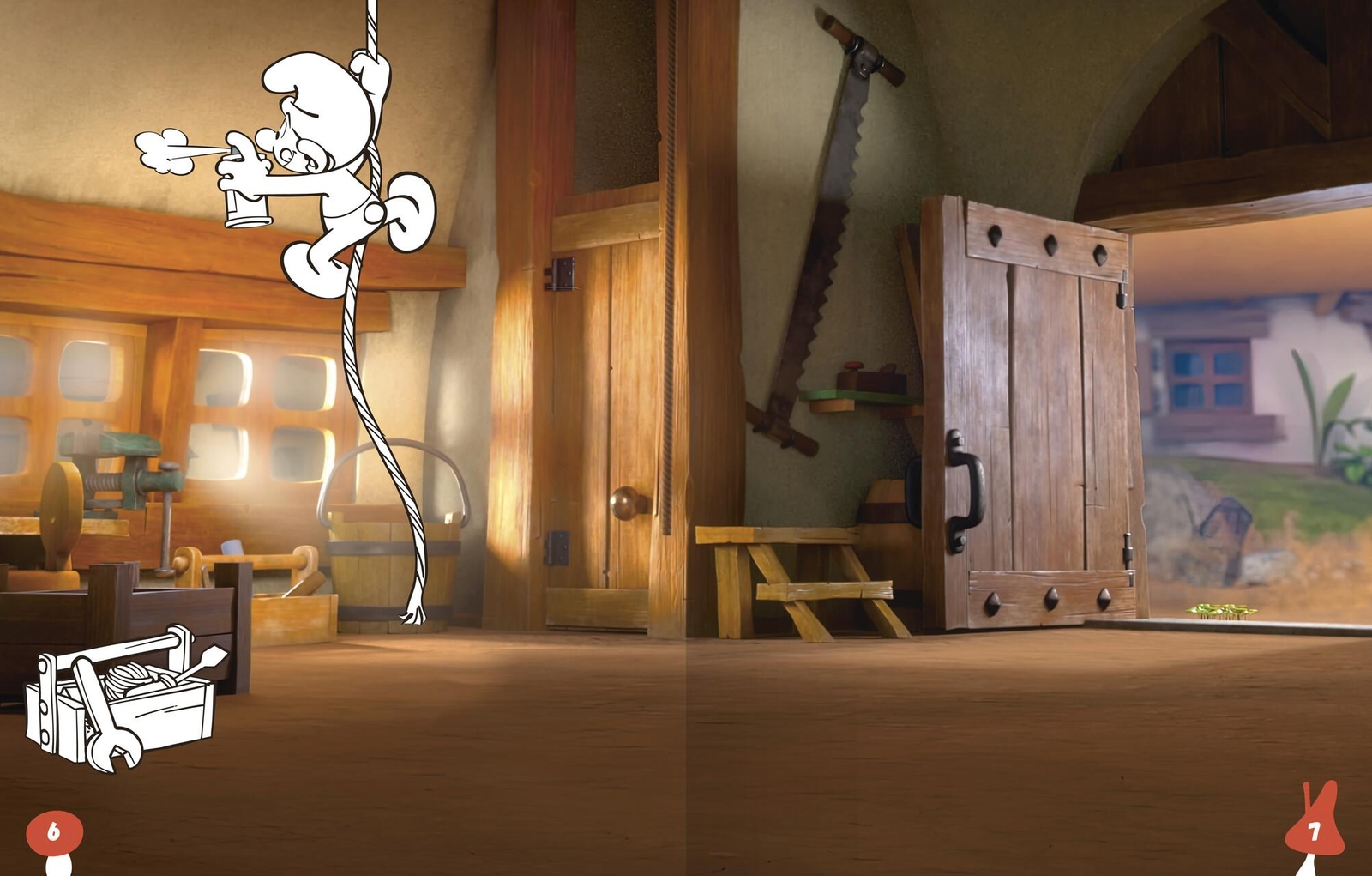 Thumbnail - Ravensburger Mein Ausmalstickerbuch Die Schlümpfe - Großes Buc ...