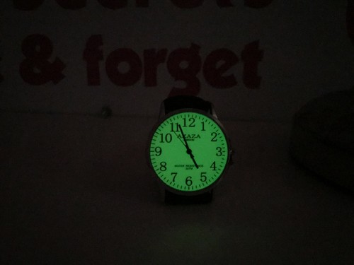 Glow-in-Dark Night Easy Read Water Resist Leather Wristwatch Unisex Gift Multipl - Picture 6 of 12