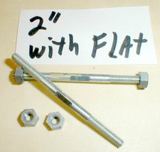  2 2" Slot Car Axles Flat Spot Center Steel  4 Non Magnetic Nuts 1960s NOS