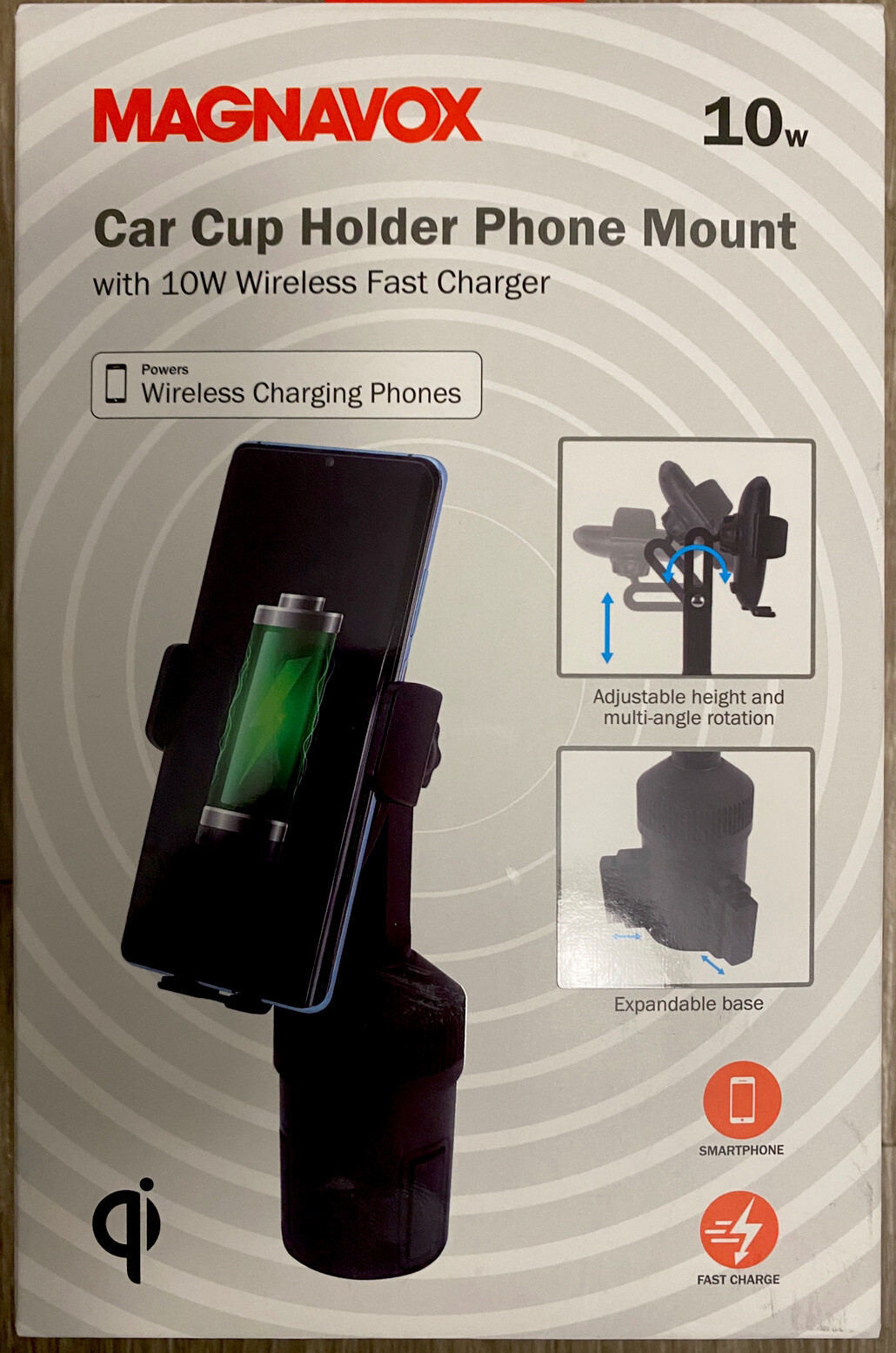 Adjustable Car Cup Holder Qi Wireless Charger Phone Mount Fast Charging Station eBay