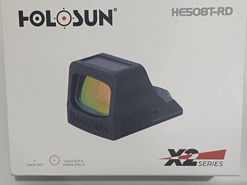 HOLOSUN HE508T-RD X2 Titanium Red Dot Sight – Solar & Battery, 2 MOA Dot