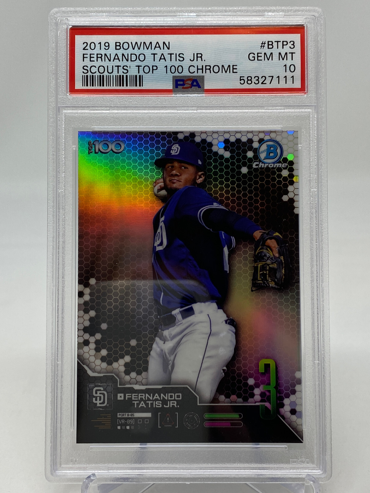 2019 Bowman Chrome Fernando Tatis Jr. Rookie Card - PSA 10 view 8