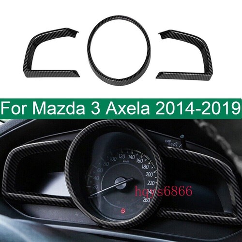 Cubierta decorativa marco tablero de instrumentos de fibra de carbono 3 piezas para Mazda 3 Axela 2014-2019 - Imagen 2 de 17