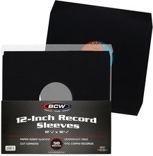 BCW Vinyl Record Inner Sleeves - 12 Inch, Black - Pack of 50