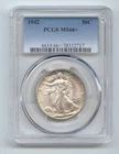 1942 Walking Liberty Half Dollar, PCGS MS-66+, Plus Grade