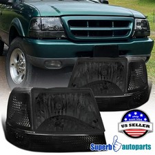 Fits 1998-2000 Ford Ranger Smoke Headlights Corner Turn Signal Lamps Pair Fits 1998-2000 Ford Ranger Smoke Headlights Corner Turn Signal Lamps Pair