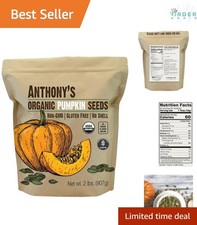 Organic Pumpkin Seeds 2 lb Unsalted Gluten Free Non-GMO Raw Whole