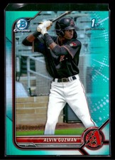 Alvin Guzman 2022 Bowman #BCP-18 Chrome Prospects Aqua Refractors #/125