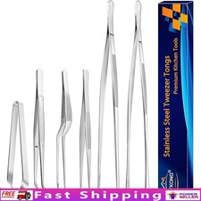 Professional Kitchen Tweezers Set Stainless Steel Cooking Plating BBQ Tools New