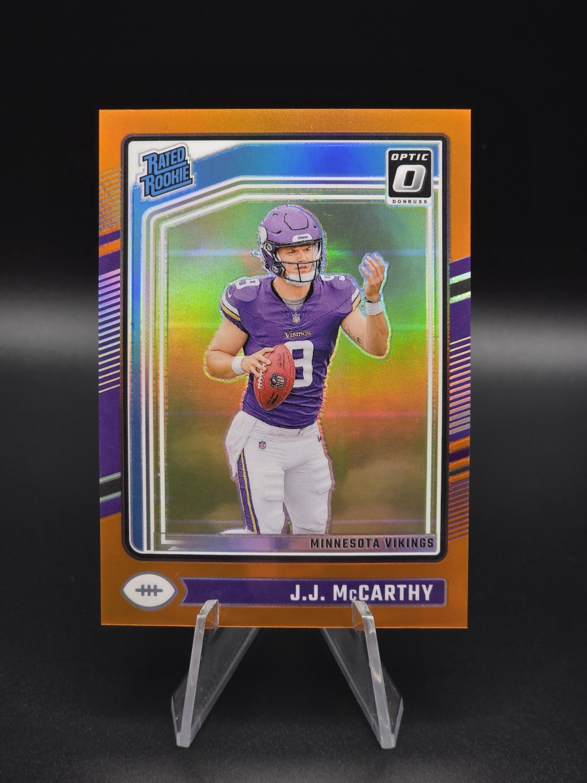 J.J. McCarthy Rookie /249 - 2024 Donruss Optic, Orange Prizm #235