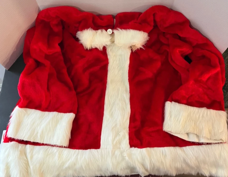 Santa Claus Christmas Suit Costume Belt Hat Beard Hair Boot Covers Pants Smock - Image 4 of 4