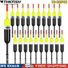 10PC Fishing Floats Bobbers Spring Oval Stick Slip Floats Balsa High Visibility 