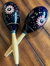 Vintage Hand Decorated Maracas, Pro Quality,