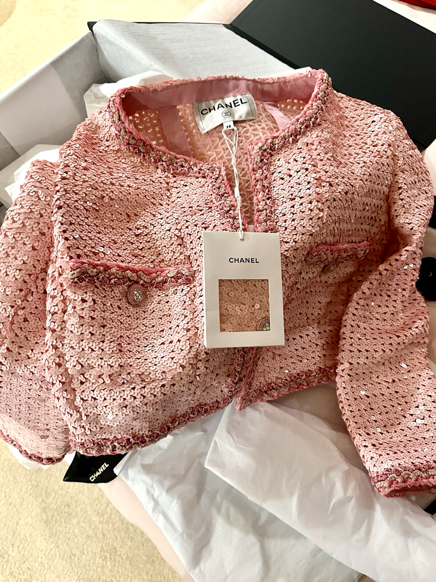 🎀 NWT Chanel cruise 2023 sequined jacket Size 38 🚢 | eBay