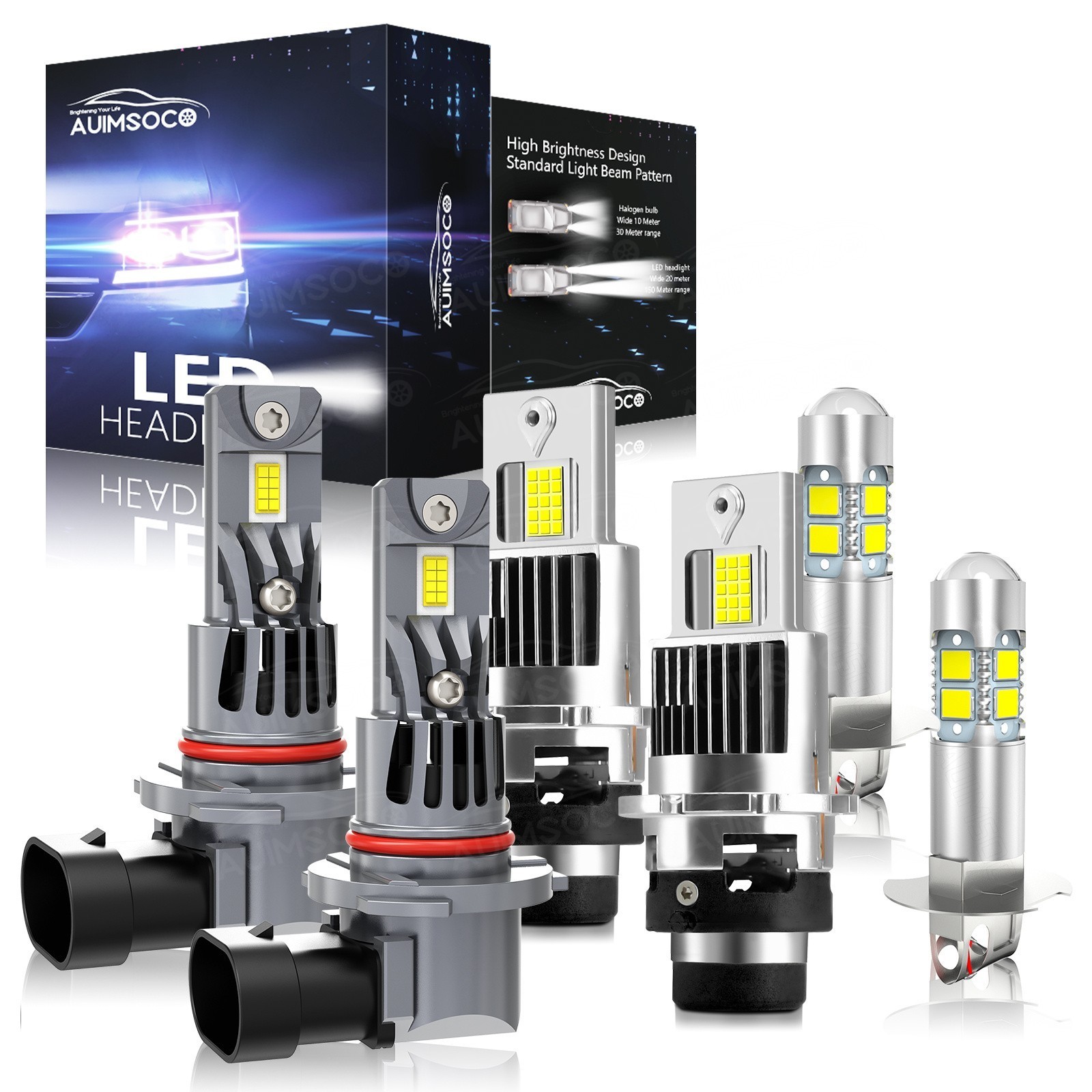 LED Headlight Kit Bulb High Low Beam Combo Fog Light For Nissan Maxima 2004-2006