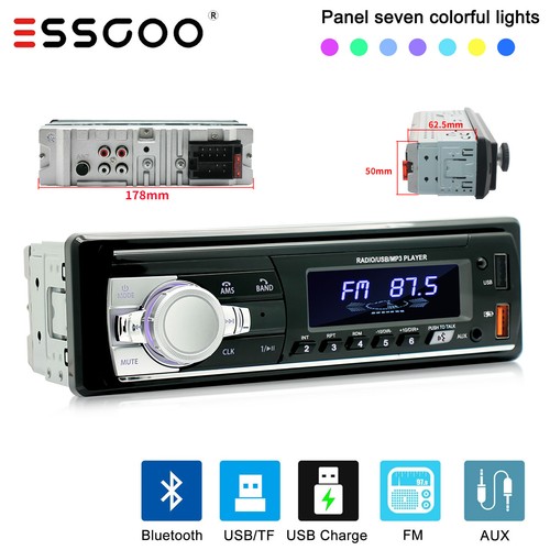 Single 1 Din  Car Stereo Radio Bluetooth MP3 Player In-dash Head Unit AUX/USB - Picture 1 of 9