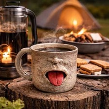 Unique Tongue Face Ceramic Mug Creative Handcrafted Coffee Cup for Home & Office