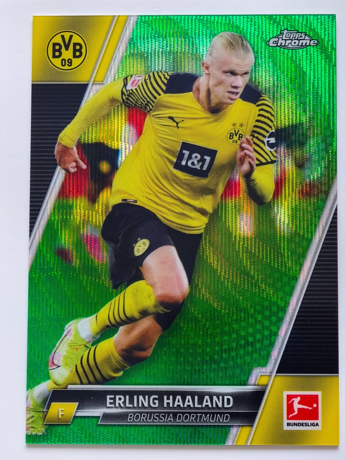 2021‑22 Topps Chrome Bundesliga Erling Haaland /99 Green Wave #30 view 1