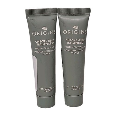 ORIGINS CHECKS AND BALANCES SET FROTHY FACE WASH CLEANSER 15ml TRAVEL SIZE NEW 