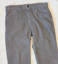 Levi's 519 Vintage 70s Men's Gray Corduroy Straight Leg Boot Cut Pants 30x36 USA
