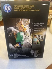 Hp Advanced Photo Paper  4” X 6” Glossy 100 Sheets New In Box For Inkjet Printer