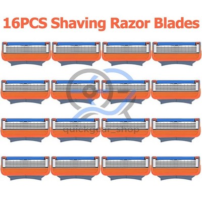 16PCS Shaving Razor Blades Refills Compatible for GiIIette Fusion 5 Proglide US