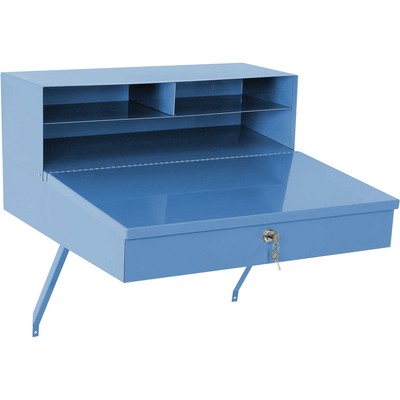 Steel Wall Mounted Sloped Receiving Desk 24''W x 22''D Blue