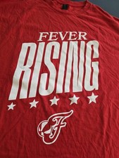 WORN Indiana Fever 2024 WNBA PLAYOFFS XL Red T-Shirt. Gildan. Fever Rising. 