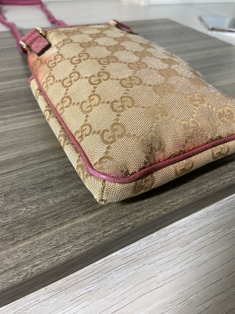 GUCCI Shoulder Bag GG Pattern Canvas Leather Pink Beige Shoulder Bag C-251215-14 thumbnail 14