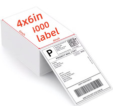 Shipping Labels 1000. 4"x6" Fanfold Direct Thermal