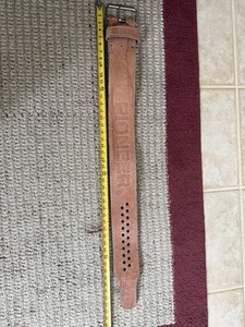 Pioneer Brown Leather Weight Lifting Belt w/ Single Prong Pin Buckle 4” width