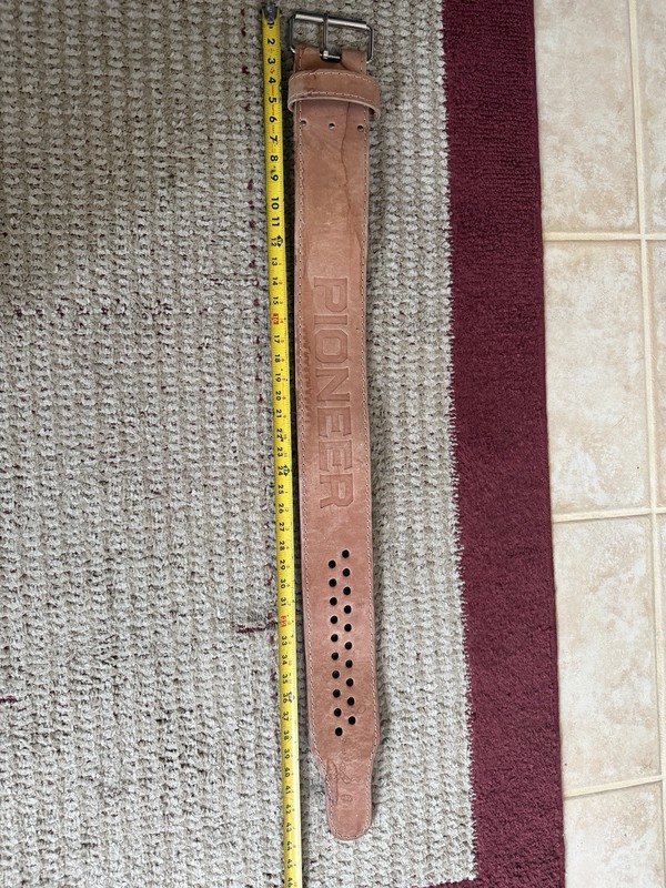 Pioneer Brown Leather Weight Lifting Belt w/ Single Prong Pin Buckle 4” width