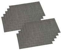 10Er SET Kesper 77544 Platzset, Kunststoff, Braun-Anthrazit, 43 X 29 X 0,1 Cm