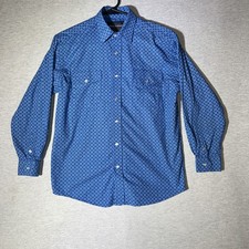 Panhandle Slim Rough Stock Boys' Western Snap Shirt Navy Diamond Print Size S/8 — listing 3