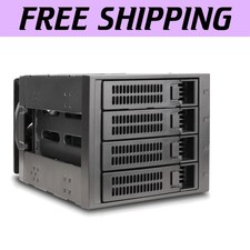 Durable Black Hot-Swap Hard Drive Cage: 3 x 5.25 to 4 x 3.5 Inch Compatibility