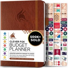 Stylish A5 Finance Planner with Leather Cover - Monthly Budget Tracker Logbook