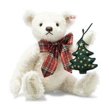 Steiff 2020 Christmas Teddy Bear White Mohair Musical New 12" 006906 Rare 31 cm