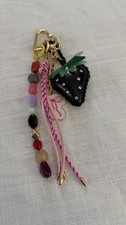 CHELSEA 28 STRAWBERRY AND BOW BEADED FAUX LEATHER BAG CHARM