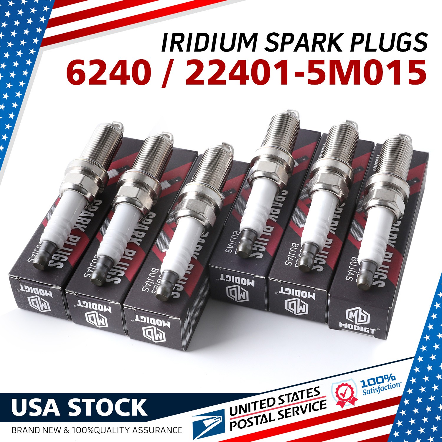 Set of 6Pcs Fit NGK Laser Iridium Spark Plugs PLFR5A11 6240 22401-5M015 OEM NEW